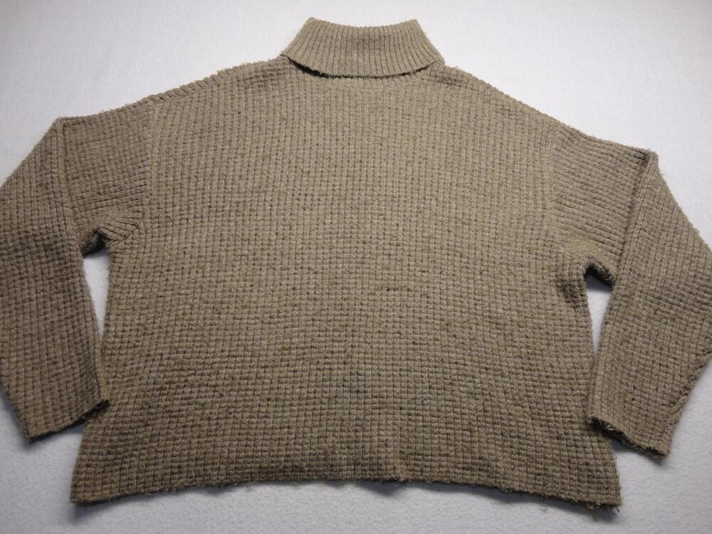 ESSENTIALS Fear Of God Sweater Womens XS Beige Waffle Knit Mock Neck Pullover